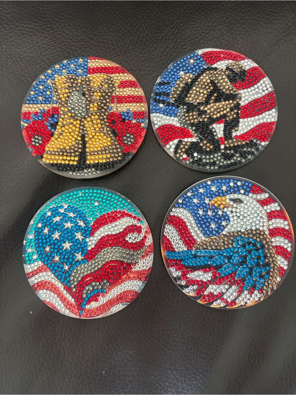 Hand Crafted Patriotic Coaster Set (sealed) 🦩🦩